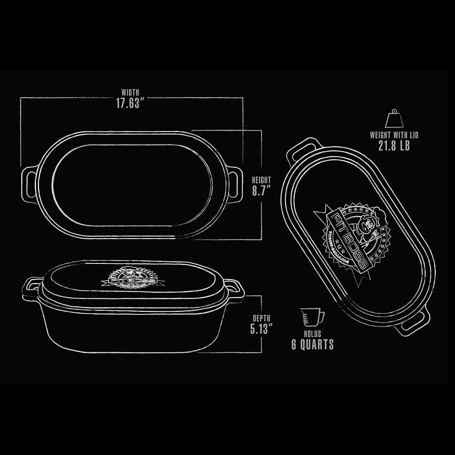 6-QT Cast Iron Roaster with Lid - Image 5