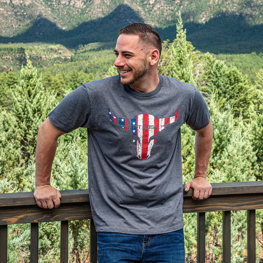 Men’s Heather American Bull T-Shirt - Image 3