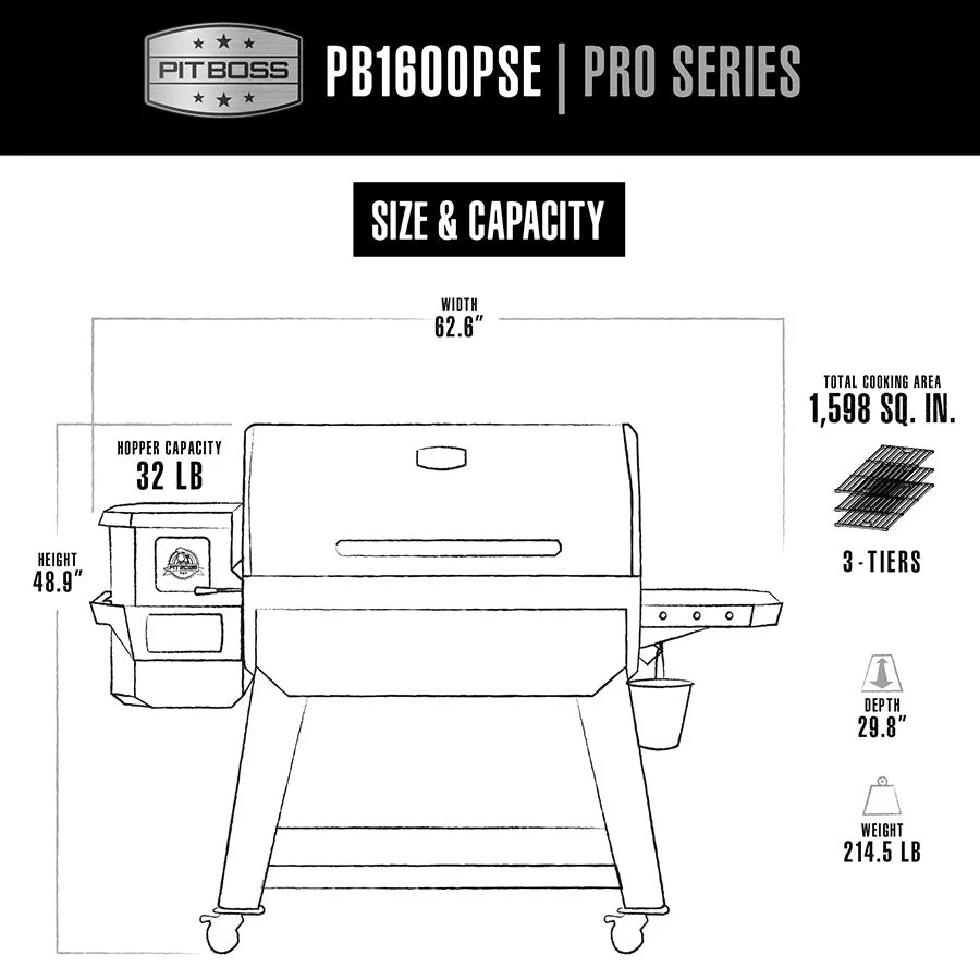 Pro Series 1600 Elite PSE Wood Pellet Grill - Image 9